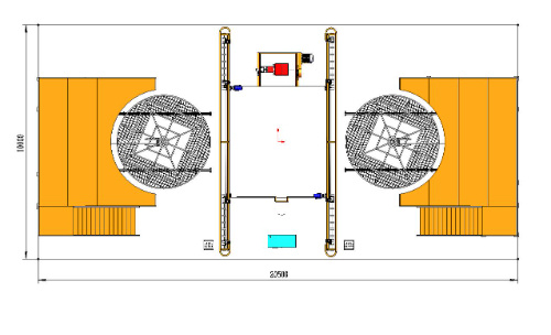 los 4.5m Oven Rotomoulding Shuttle Machine